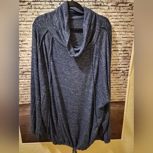 NAVY BLUE HEATHER COWL NECK SWEATSHIRT SIZE 3X